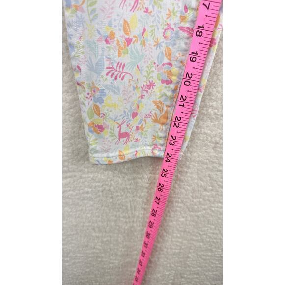 Talbots Pants Womens 2 Crop Legging Pastel Animal Print Stretch Summer‎ Casual - Picture 13 of 13